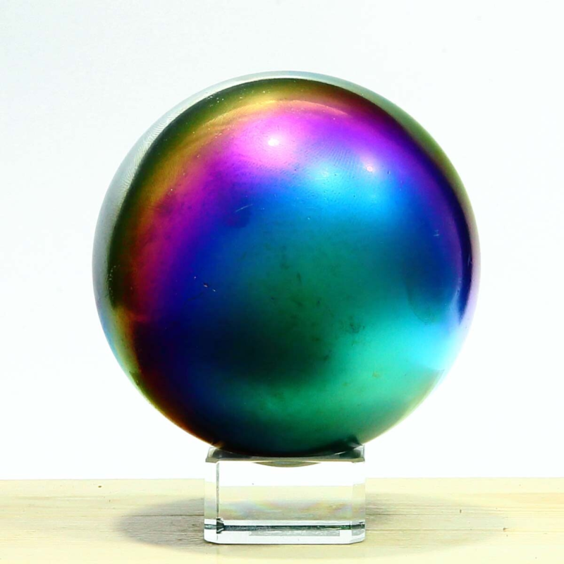 811g Natural Crystal Electroplated Rainbow Crystal Ball Quartz Sphere Healing
