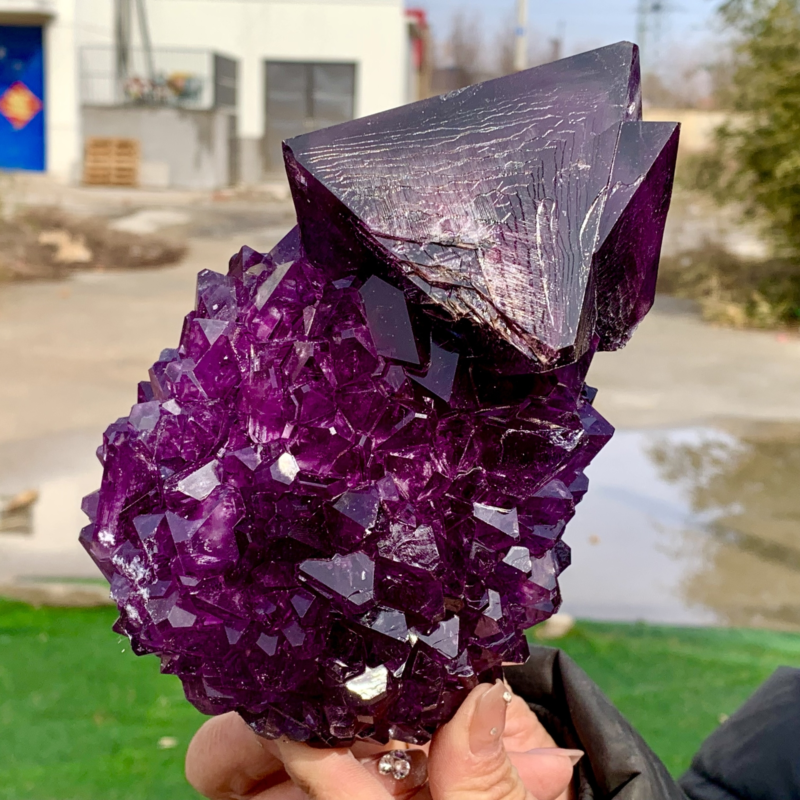 2.75LBNewly discovered Purple Potassium alum Octahedral Crystal Stunning Crystal