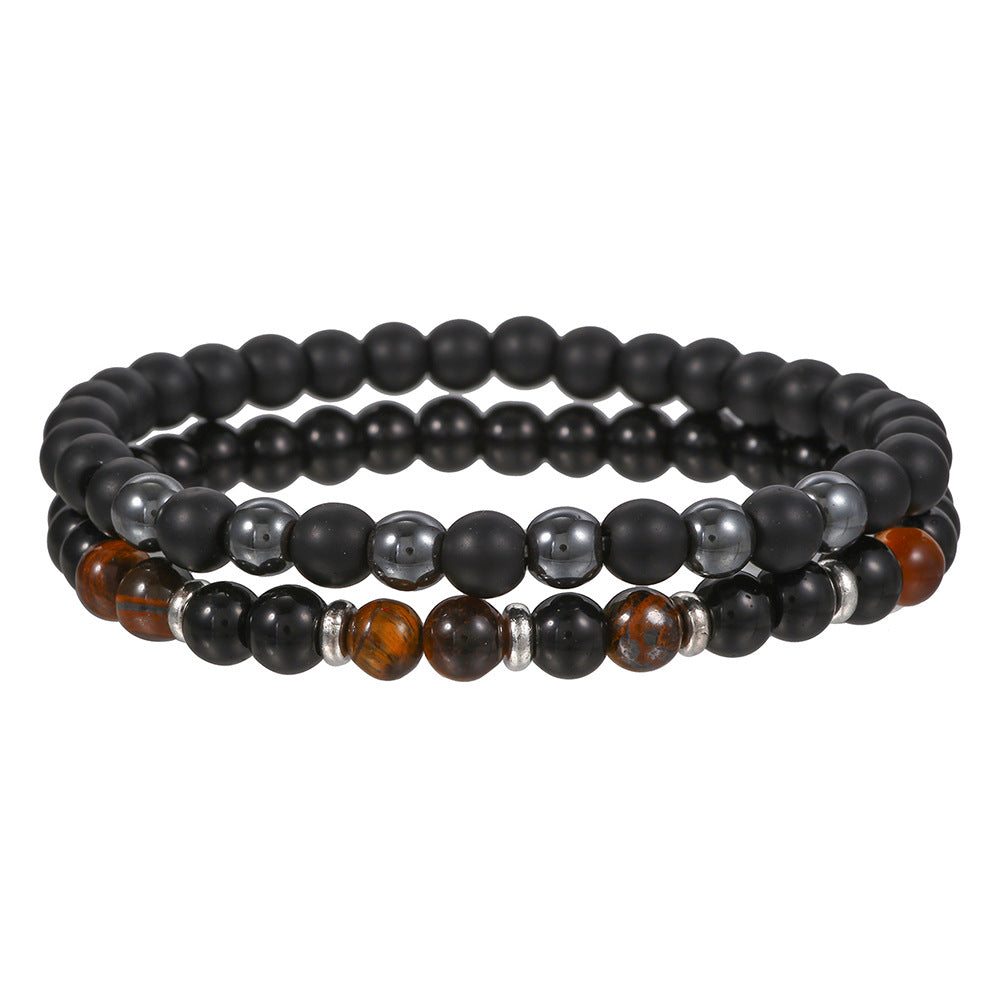 6mmBlack Frosted Tigereye Stretch Bracelet2Yoga Bracelet Bracelet Suit Unisex