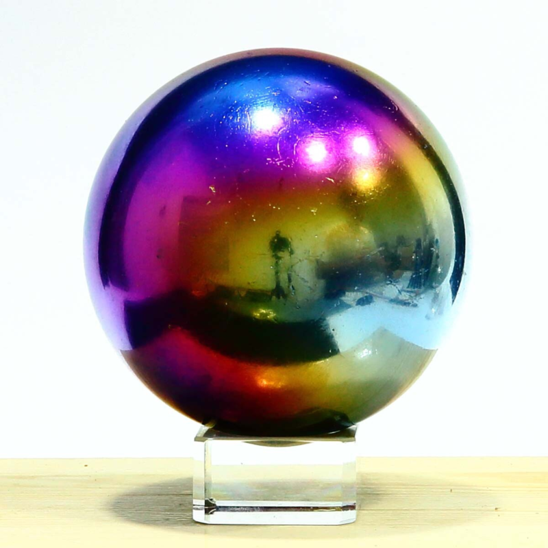 791g Natural Crystal Electroplated Rainbow Crystal Ball Quartz Sphere Healing