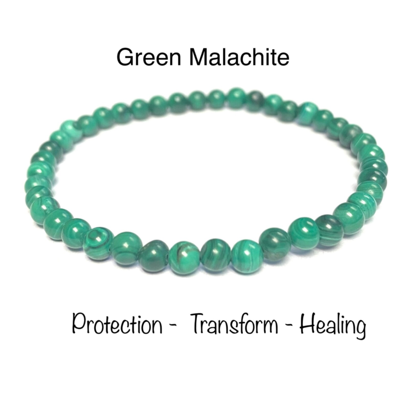 Natural Stone Stretch Bracelet 4mm - Healing Gemstone Beaded thin stackable USA