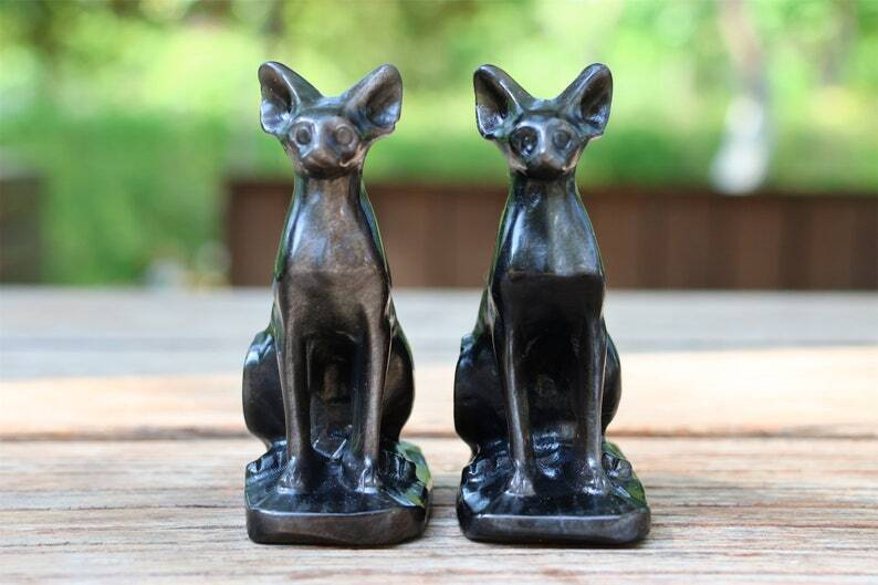 3.5" Natural Silver Obsidian Carved Hairless Cat Reiki Crystal Skull Decor 1PC