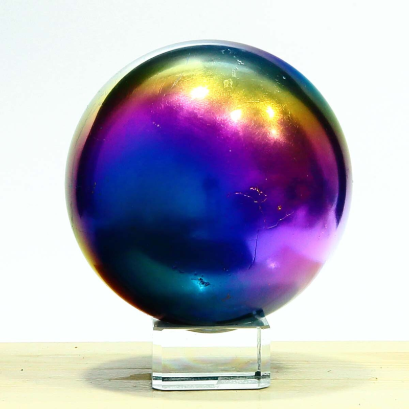841g Natural Crystal Electroplated Rainbow Crystal Ball Quartz Sphere Healing