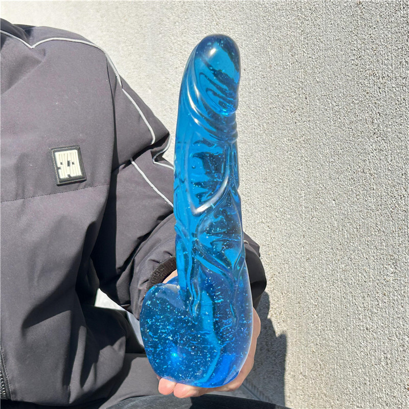 2.66LB Blue Melting Stone Penis skull Carved Quartz Crystal Specimen XK3021