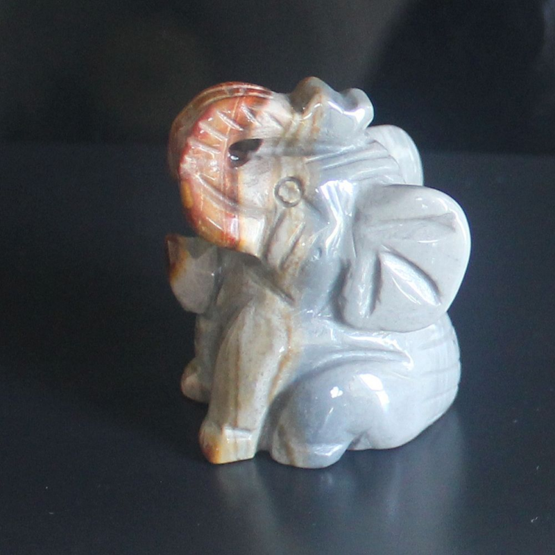 Carved gemstone crystal sitting elephant figurine animal carving home decor 2&apos;&apos;