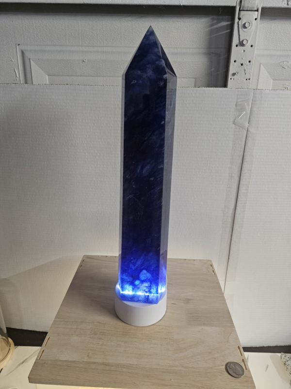 6.8LB 13.7" Huge Blue Smelt Melting Quartz Crystal Point Tower Polished Healing