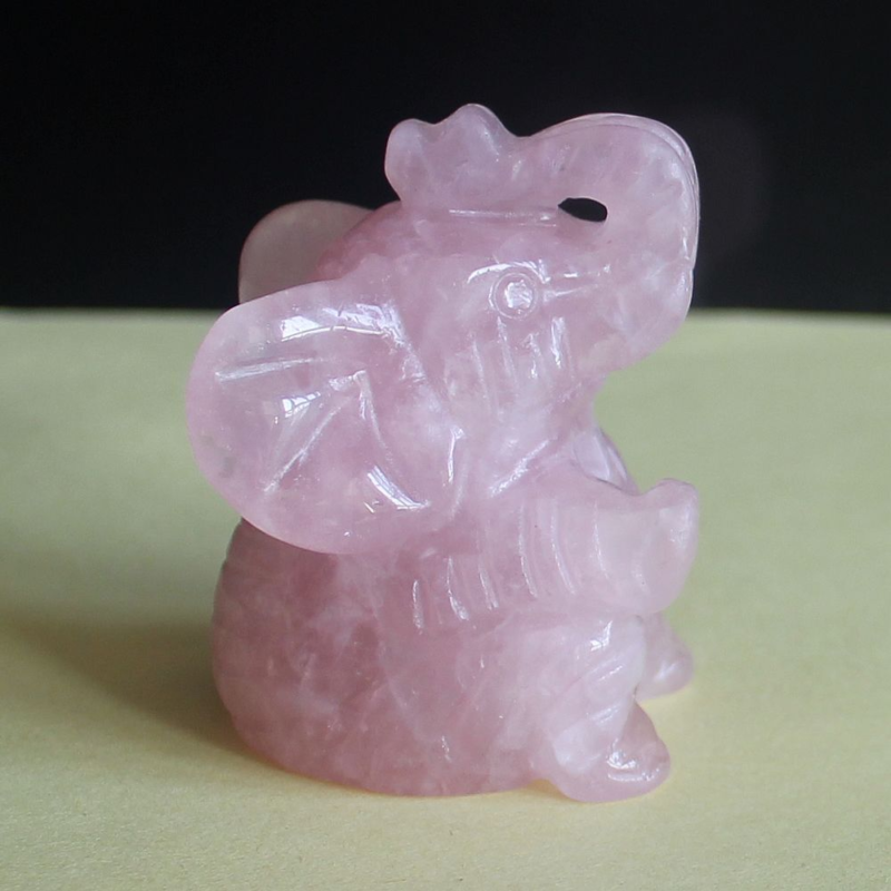 Carved gemstone crystal sitting elephant figurine animal carving home decor 2&apos;&apos;