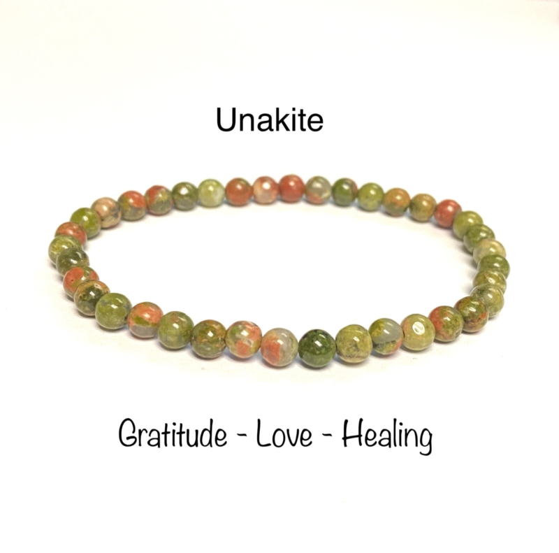 Natural Stone Stretch Bracelet 4mm - Healing Gemstone Beaded thin stackable USA