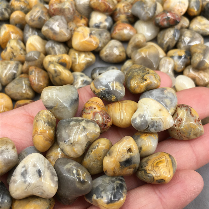 5pcs Natural Crazy agate mini heart Carved quartz crystal skull reiki healing G3