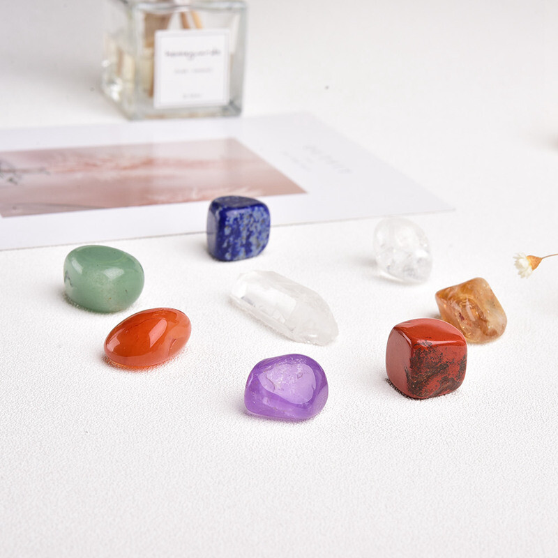 5Sets Natural Quartz Crystal Gemstone 7 Chakra Healing Balance Tumbled Stones