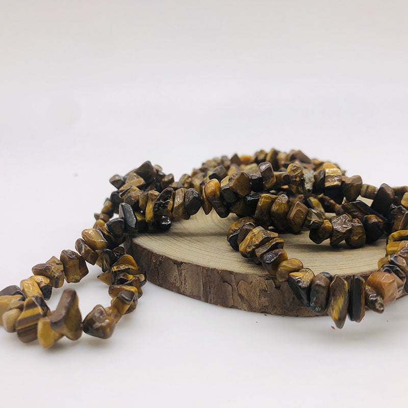 Natural Crystal Perforated Stone Chain Semi-Finished Products with Holes and Shape Scattered BeadsdiyBracelet Accessories Cross-Border Perforated Gravel