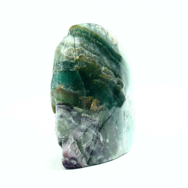 986g Natural Colourful Fluorite Hand Carved Crystal Skull Meditation Medium