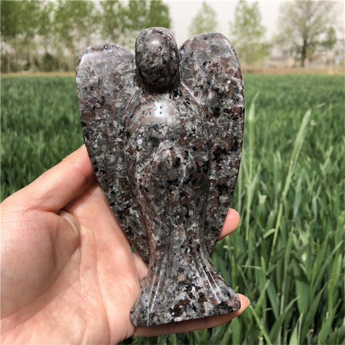 630g Natural Yooperlite Angel Hand Carved Reiki Quartz Crystal Skull Specimen Cr