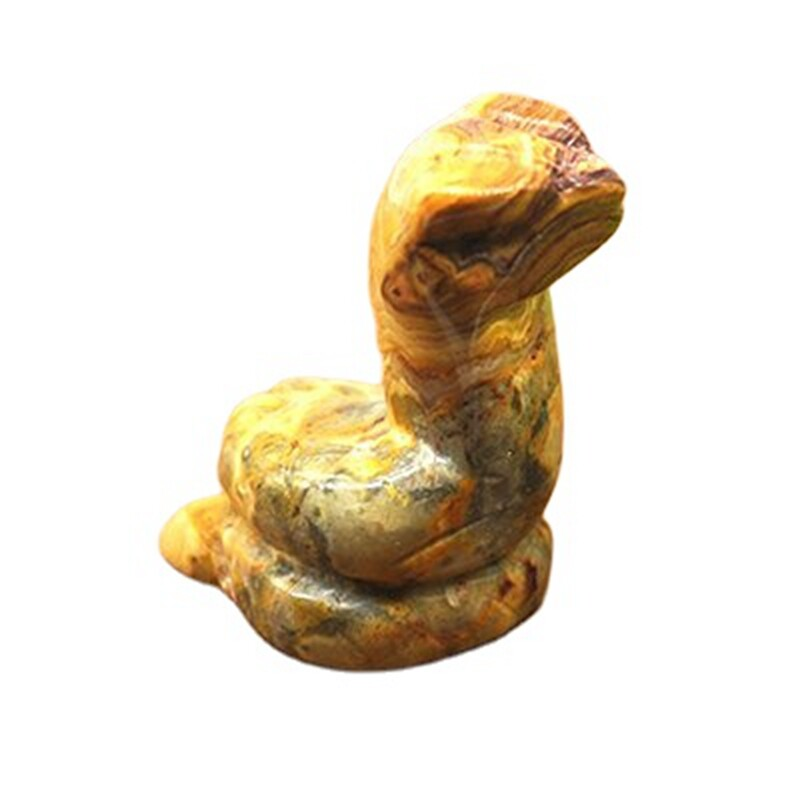 Natural Quartz Crystal Carved Snake Viper Healing Stone Cobra Animal Decor Reiki