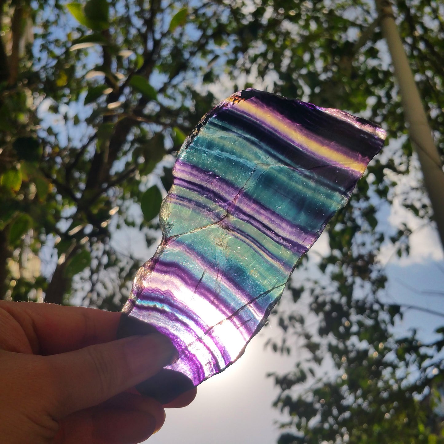 216G Natural multicolor fluorite crystal original stone specimens