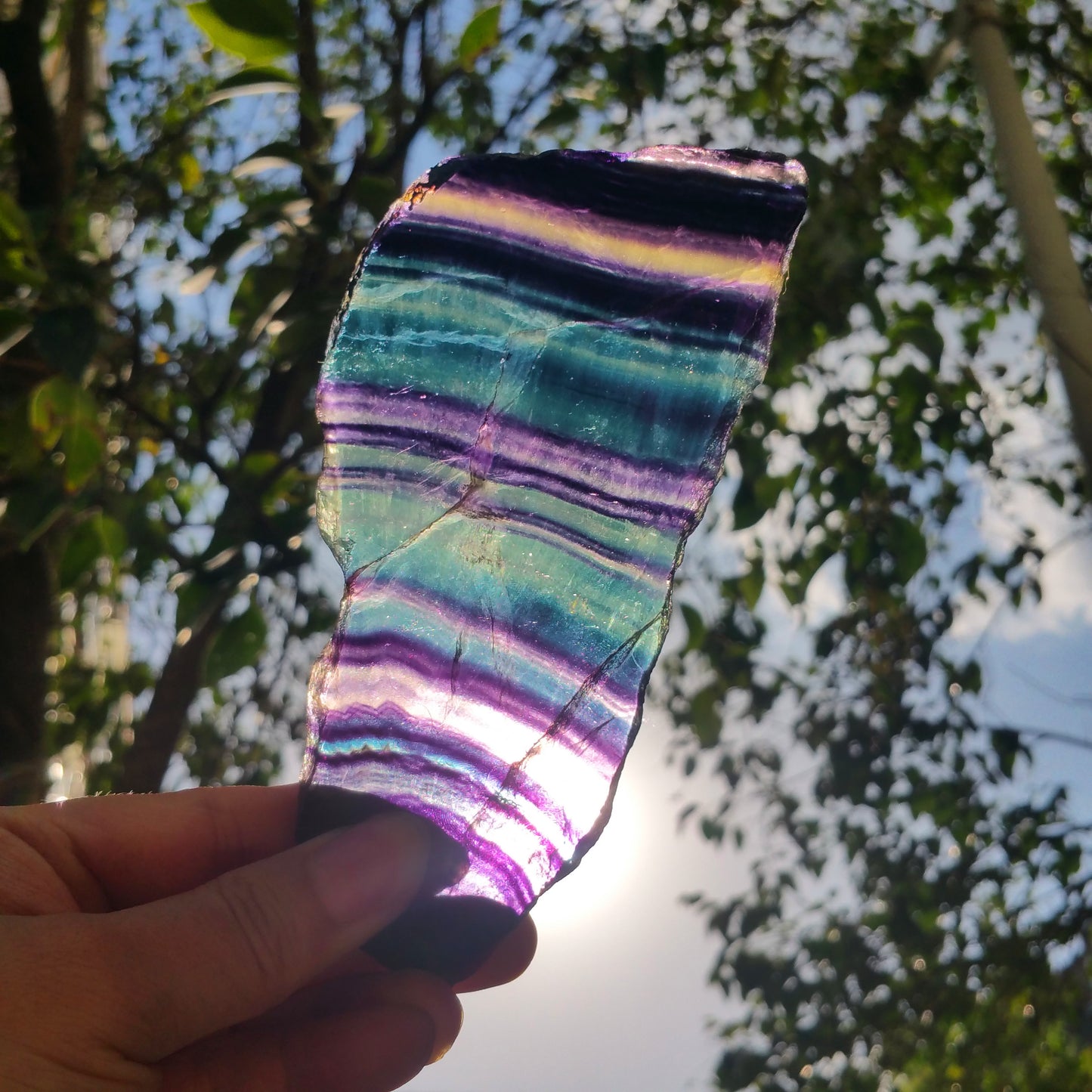 216G Natural multicolor fluorite crystal original stone specimens