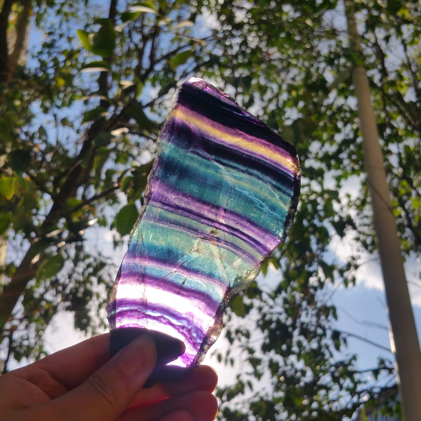 216G Natural multicolor fluorite crystal original stone specimens