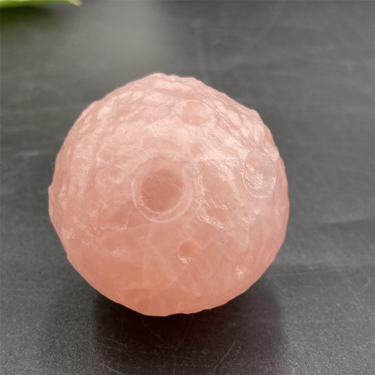 1pc Luna de cuarzo rosa natural, Luna de cristal, Muestras minerales, Tallado de cristal, Colección de cristales, Curación Reiki, decoración del hogar, Regalo de cristal 80g