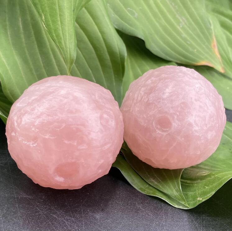 1pc Luna de cuarzo rosa natural, Luna de cristal, Muestras minerales, Tallado de cristal, Colección de cristales, Curación Reiki, decoración del hogar, Regalo de cristal 80g