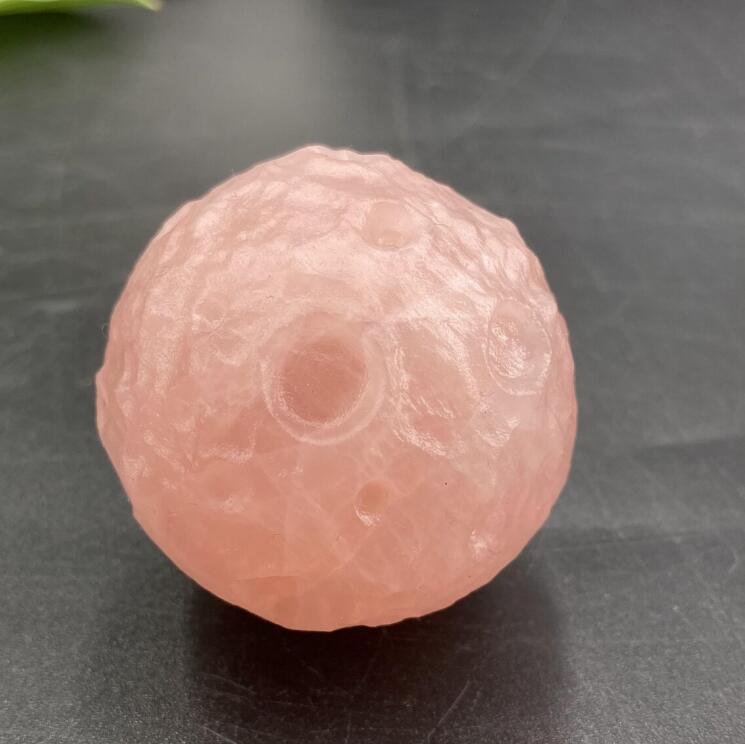 1pc Luna de cuarzo rosa natural, Luna de cristal, Muestras minerales, Tallado de cristal, Colección de cristales, Curación Reiki, decoración del hogar, Regalo de cristal 80g