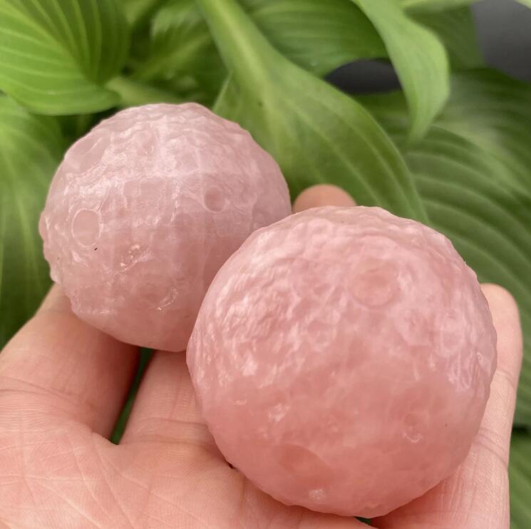 1pc Luna de cuarzo rosa natural, Luna de cristal, Muestras minerales, Tallado de cristal, Colección de cristales, Curación Reiki, decoración del hogar, Regalo de cristal 80g