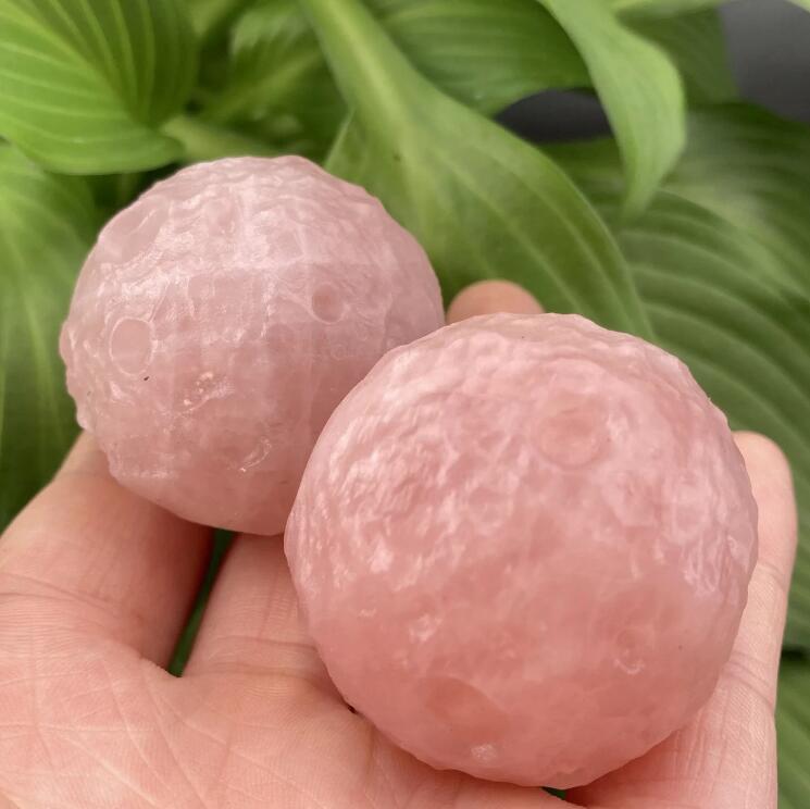 1pc Luna de cuarzo rosa natural, Luna de cristal, Muestras minerales, Tallado de cristal, Colección de cristales, Curación Reiki, decoración del hogar, Regalo de cristal 80g