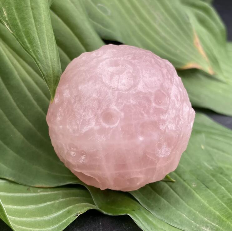 1pc Luna de cuarzo rosa natural, Luna de cristal, Muestras minerales, Tallado de cristal, Colección de cristales, Curación Reiki, decoración del hogar, Regalo de cristal 80g