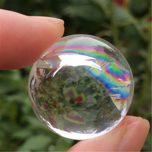 ¡ARRIBA! Esfera de cuarzo transparente natural, bola de cristal arcoíris, curación reiki, 40g + 2 piezas