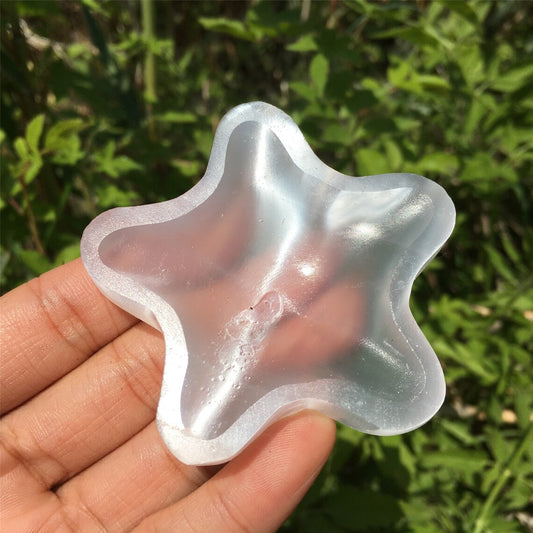 1PC Cenicero de estrella de selenita natural, Estrella de cristal de cuarzo, Cenicero de selenita, Curación de Reiki, Decoración del hogar, Regalos de cristal, Espécimen mineral 40g+