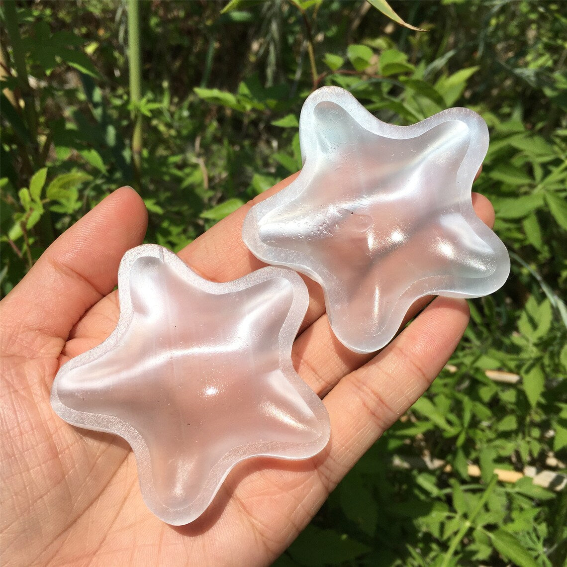 1PC Cenicero de estrella de selenita natural, Estrella de cristal de cuarzo, Cenicero de selenita, Curación de Reiki, Decoración del hogar, Regalos de cristal, Espécimen mineral 40g+