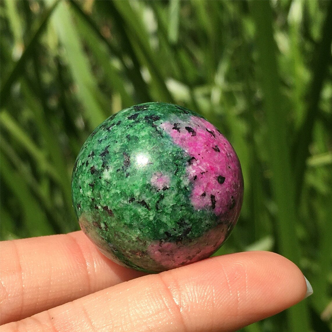 1PC 25mm+ Esfera de zoisita natural, Esfera de cristal de cuarzo, Bola de cristal, Roca, Curación de cristal, Regalos de cristal, Bola de adivinación, Bola de profecía 30g+