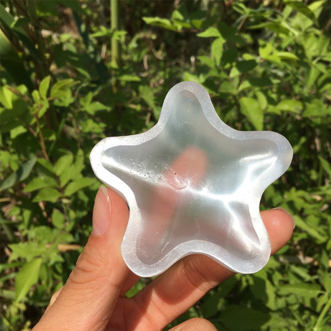 1PC Cenicero de estrella de selenita natural, Estrella de cristal de cuarzo, Cenicero de selenita, Curación de Reiki, Decoración del hogar, Regalos de cristal, Espécimen mineral 40g+