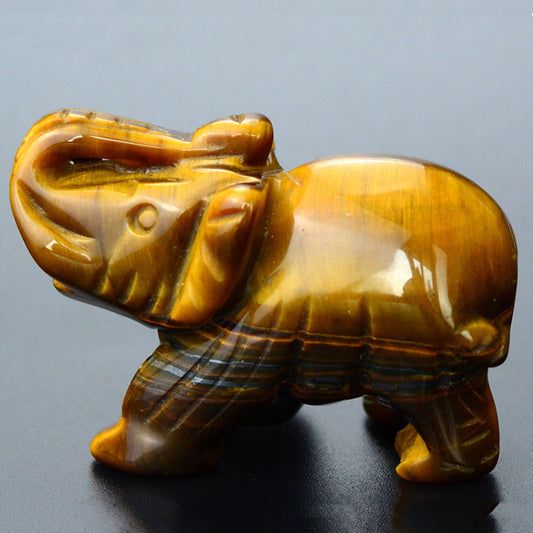 Elefante hecho a mano con ojo de tigre