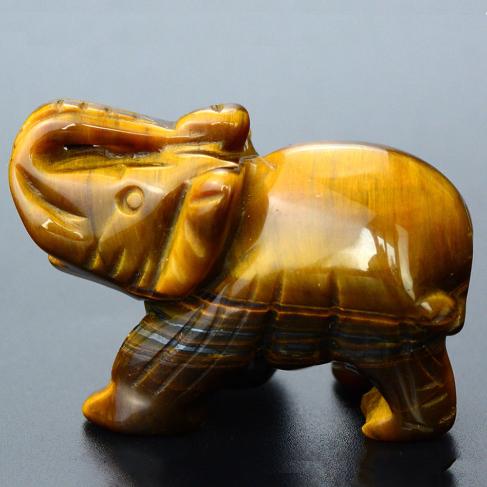 Elefante hecho a mano con ojo de tigre