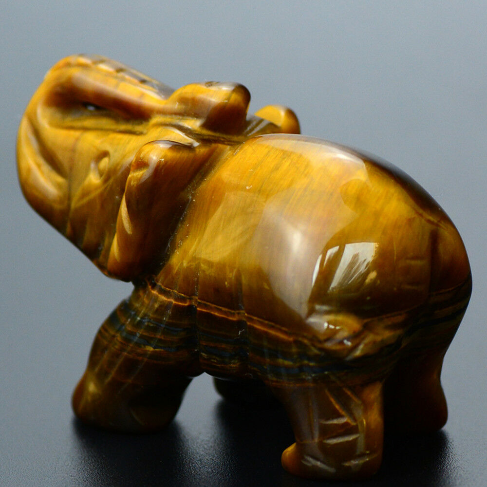Elefante hecho a mano con ojo de tigre
