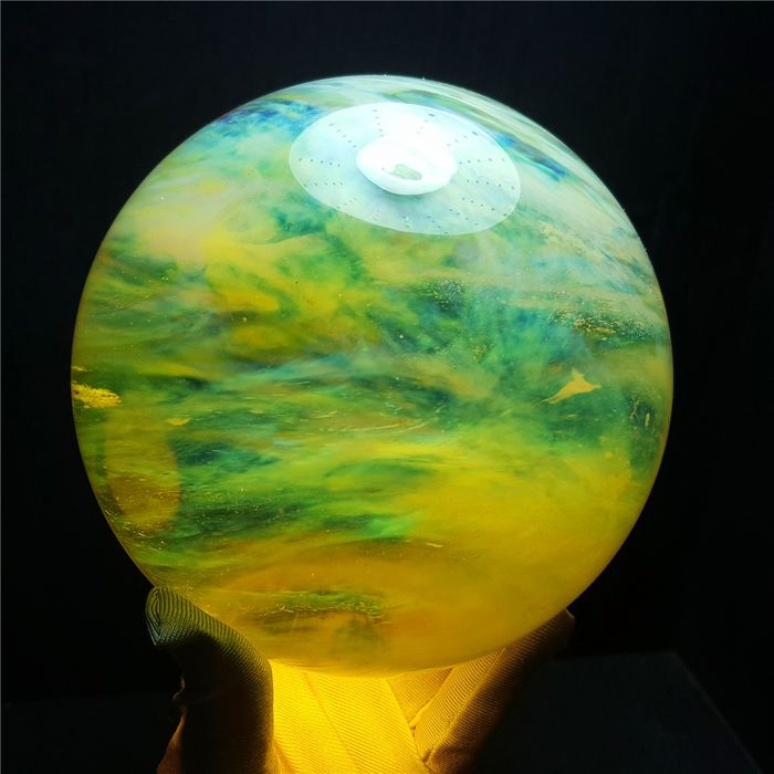 Esfera de cuarzo de cristal de piedra de fundición amarilla 