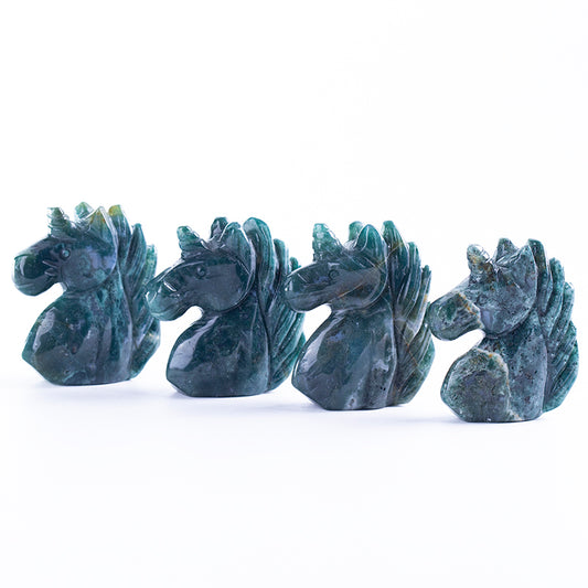 Natural crystal engraving aquatic agate unicorn