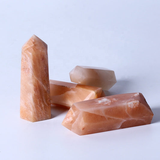 Natural Healing Crystal Reiki Gemstone Tower Sunstone Point Wand For Decoration