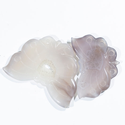 Natural crystal agate geode hand carved butterfly for home decoration