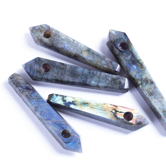 Natural crystal smoking tube, quartz crystal wand