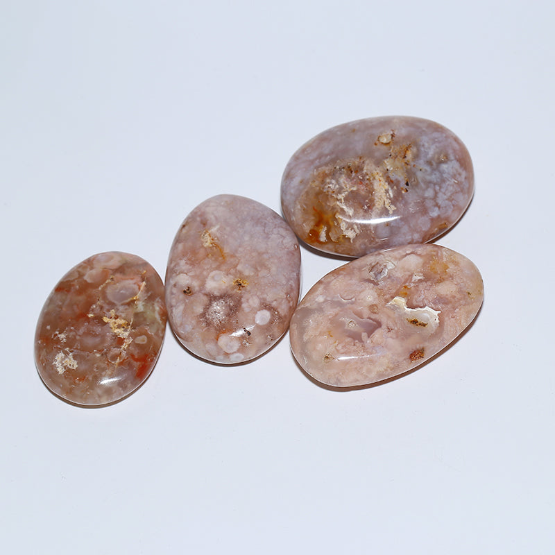 Natural Polished Quartz Crystal Stone Cherry Blossom Agate Palm Stone For Healing