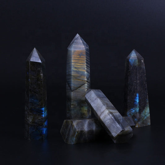 Blue Sparkler Labrad Rock Cads Point Quartz Crystal Technology Tower