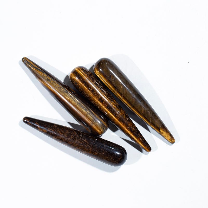 Natural mini massage wand tiger eye stone massage stick for healing