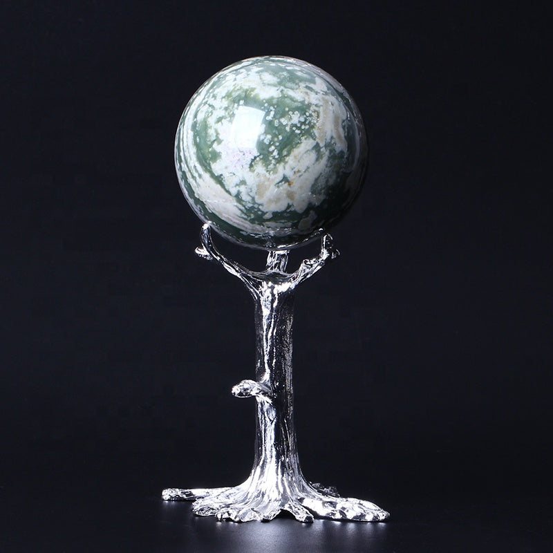 Natural Healing Crystal Qinhai Green Jade Ball Gemstone Sphere For Decoration