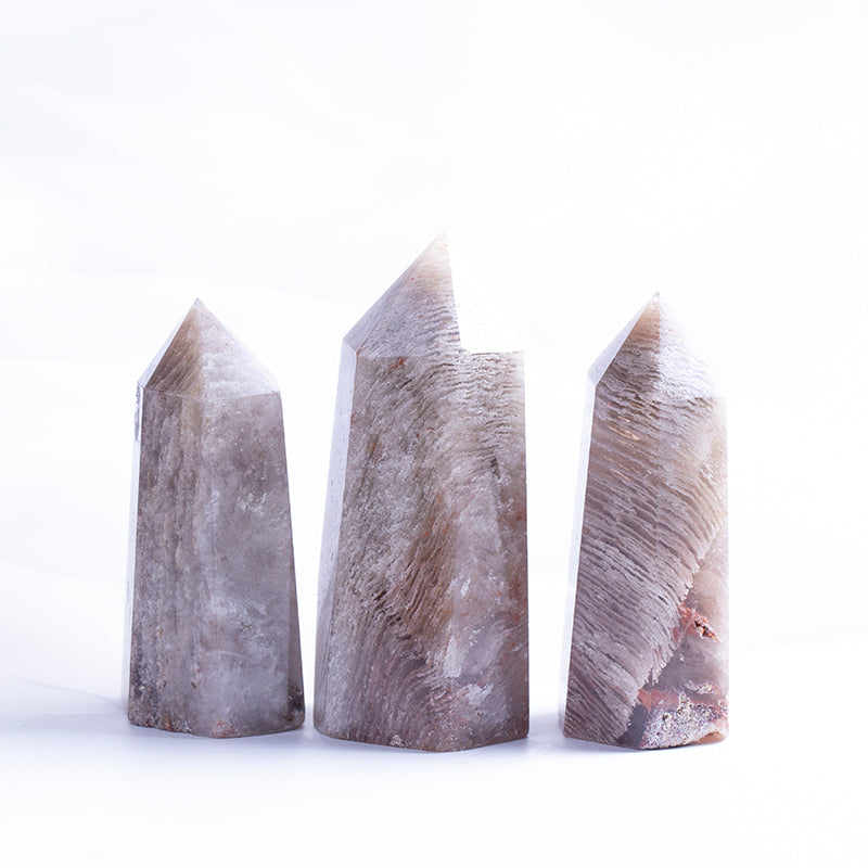 Venta al por mayor de cristal Natural a rayas, punto de cuarzo escénico, roca de cristal fantasma, varita de mil capas para regalo 
