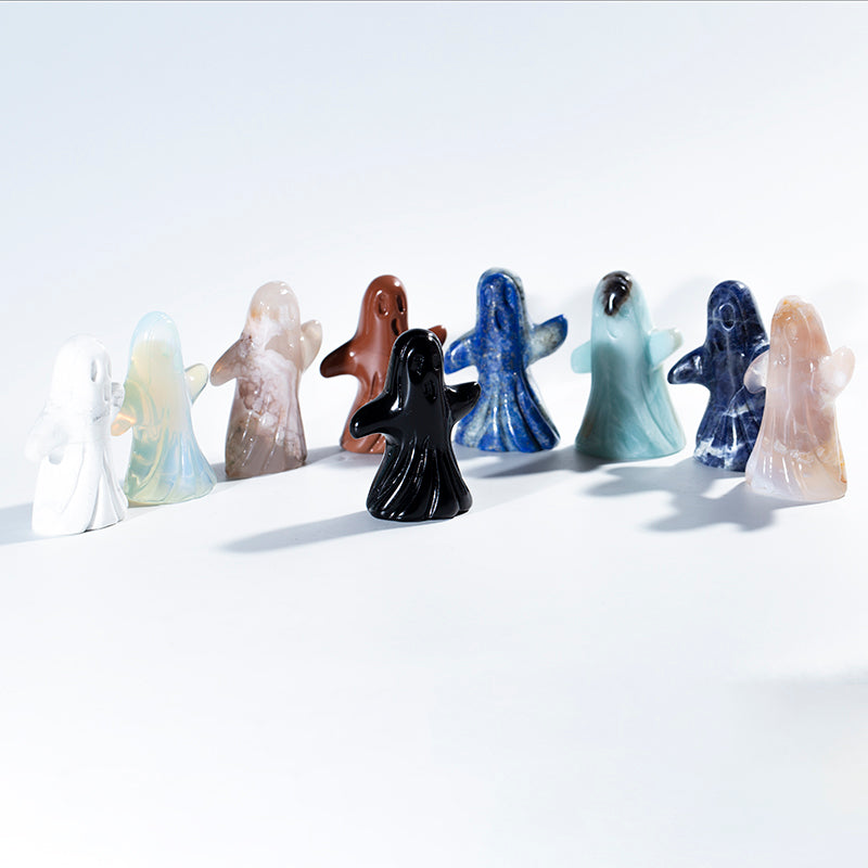 Crystal quartz ghost family decoration and gift