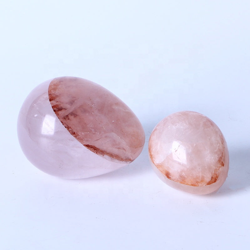 New arrival Healing Crystal Reiki Gemstone Collectible Decorative Red Fire Quartz Crystal Eggs For Gifts