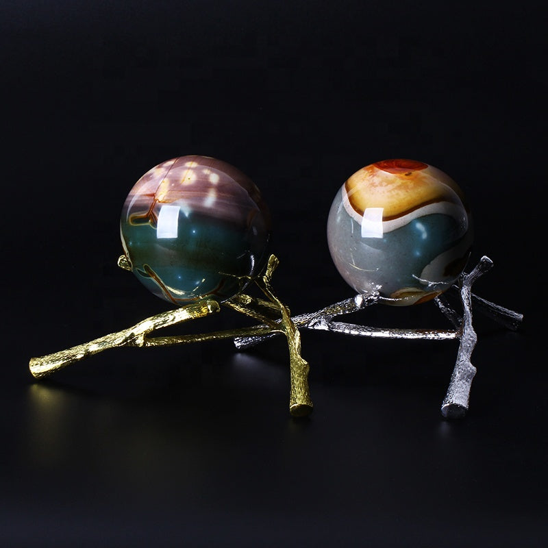 Esfera cristalina curativa natural de la bola de cristal de la piedra del océano para la decoración 