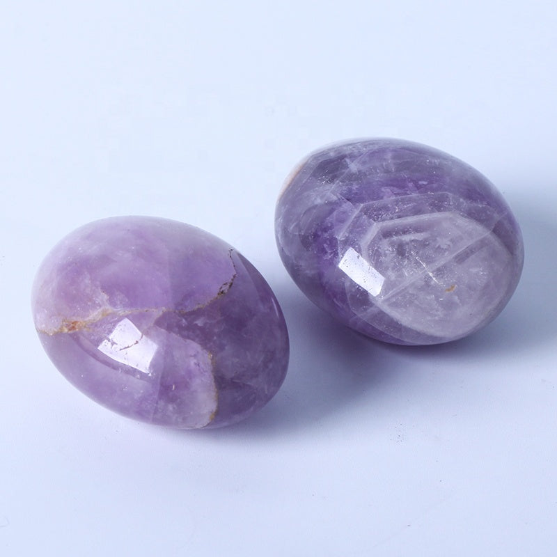 Natural Healing Crystal Reiki Gemstone Amethyst Palm Stone For Decoration
