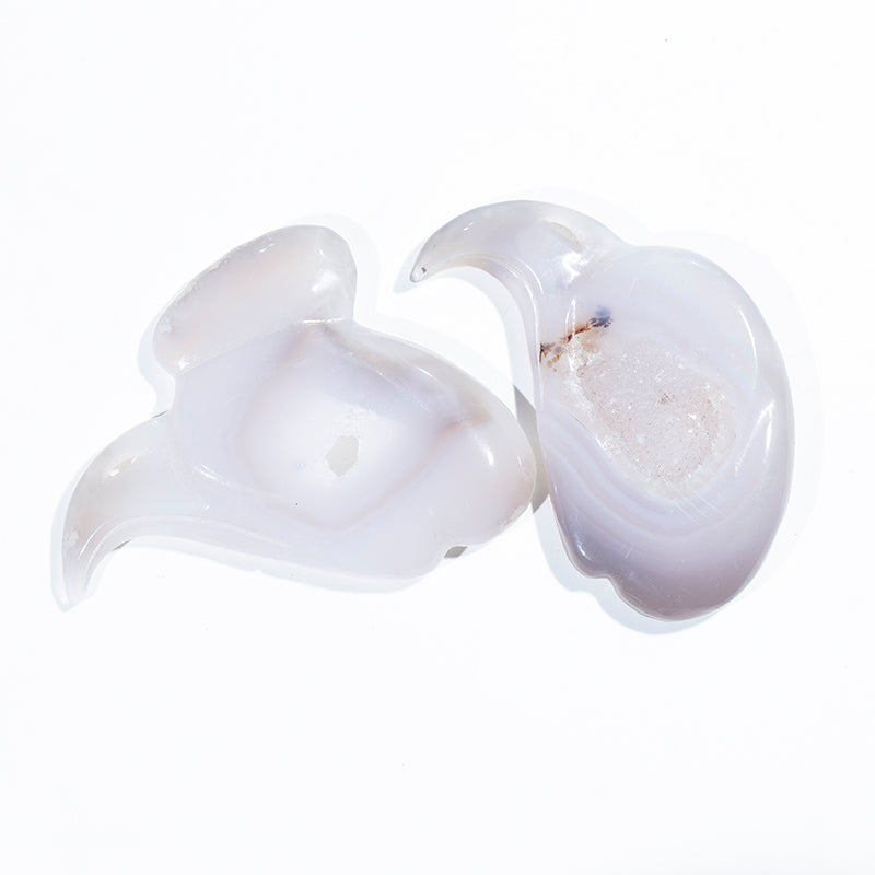 Natural gemstone agate stone carving crystal handcarved eagle head